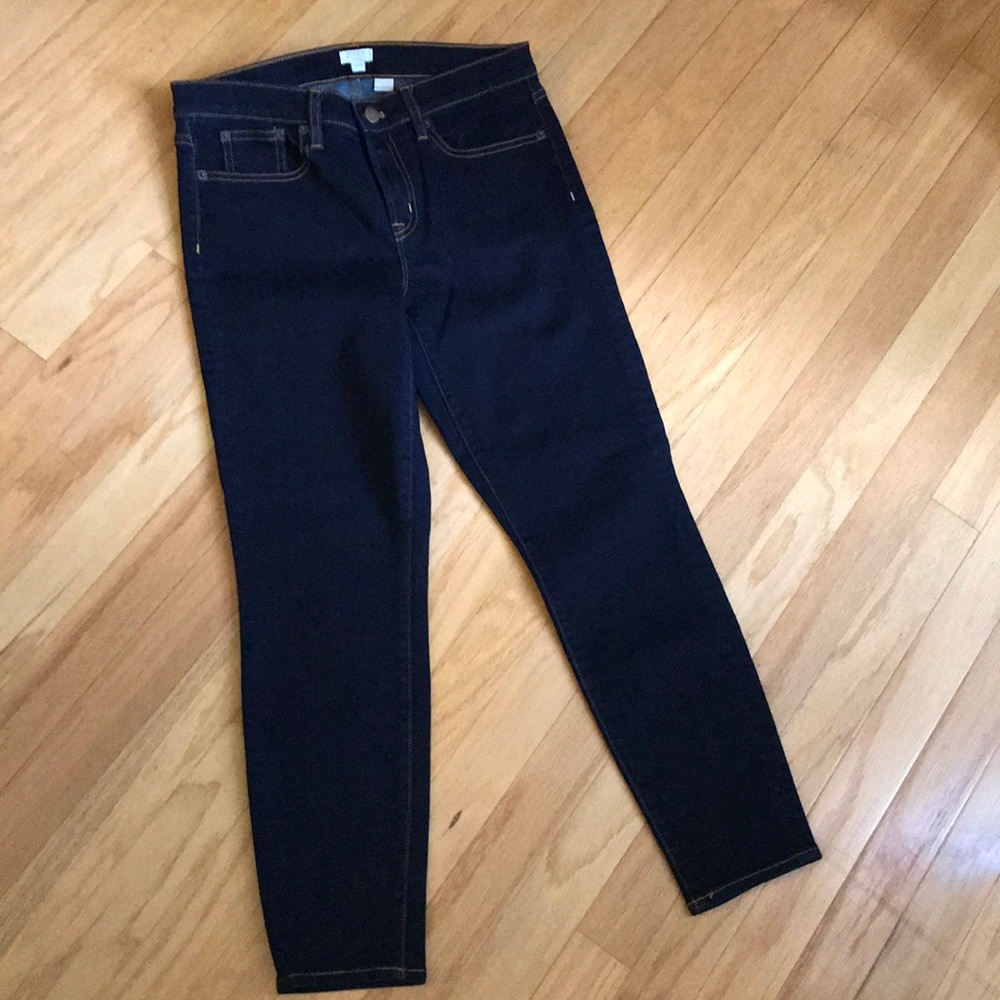 J Crew dark blue stretch Capri jeans